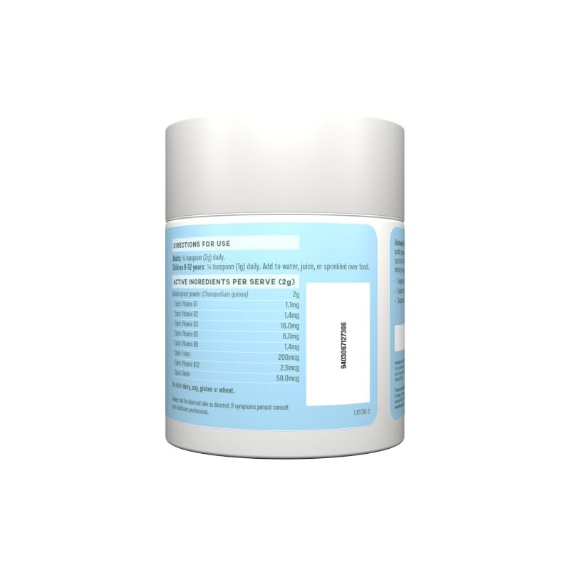 Lifestream B-Complex Natural Bioavailable B Vitamin Supplement from Quinoa Sprouts