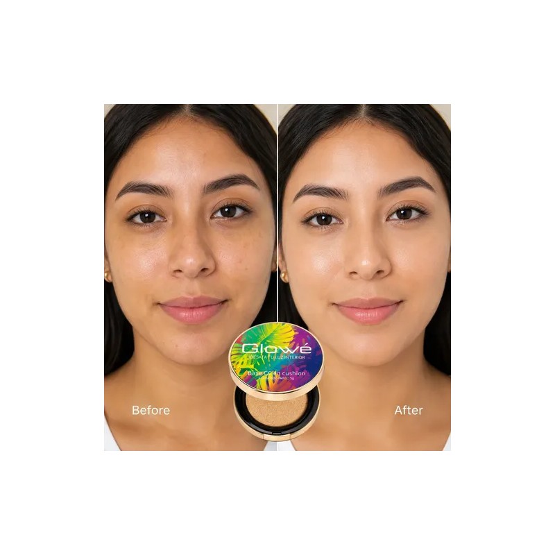 Crema Cc Glowe Cojín Corrector Maquillaje 2 Tonos