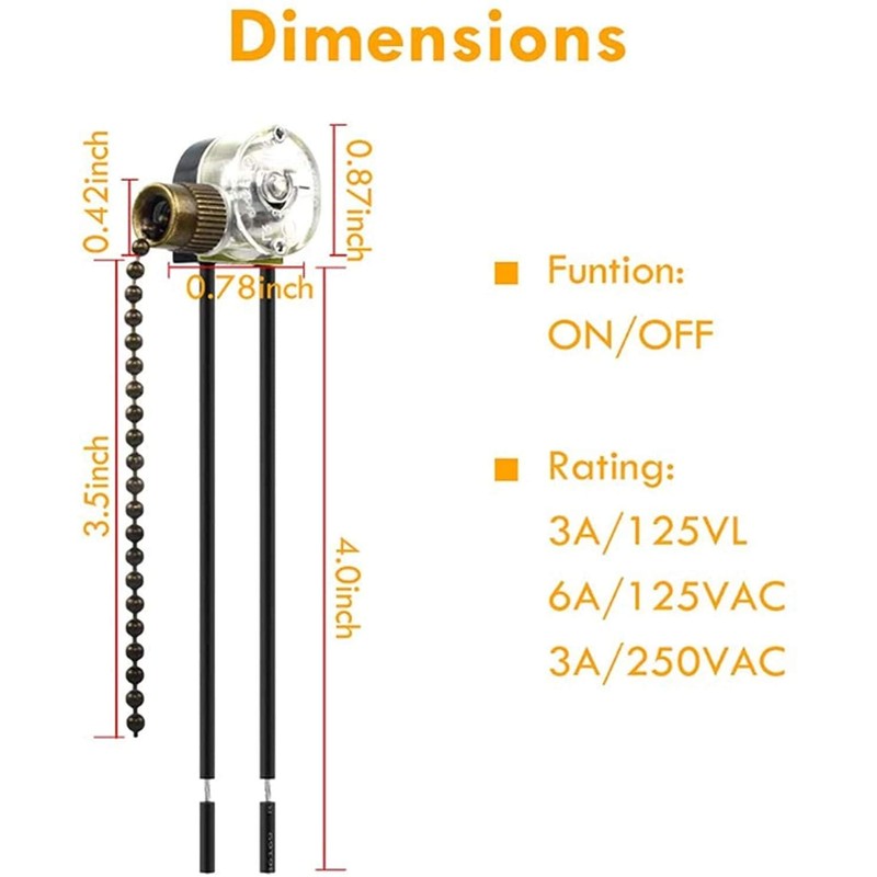 Ceiling Fan Light Switch Zing Ear Pull Chain ZE-109 Fan