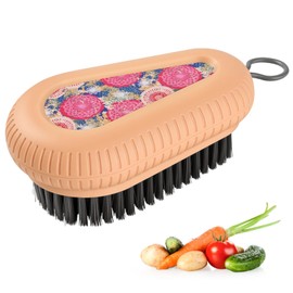 Fruit and Vegetable Brush, Multi-Purpose Produce Scrubber Brush with Non-Slip Handle & Hanging Loop