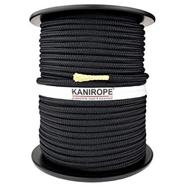 Kanirope® Polyester Rope with Aramid Core Kevlar Rope Parabraid 3 mm 100 m Black Braided