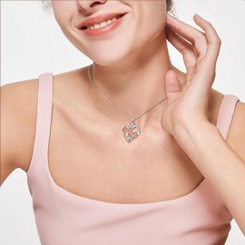 Fehki Gifts for Mom/Grandma/Nana/Aunt/Wife/Bestie/Sister, Love Heart Necklace for Women,Mother's day Christmas Birthday Gifts (Mom)