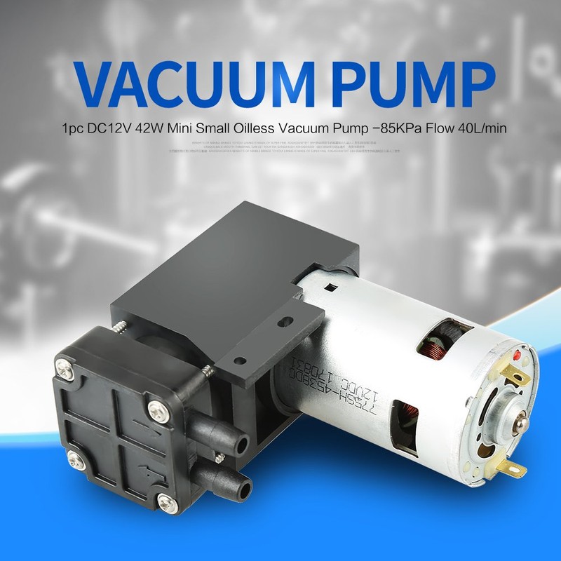 FTVOGUE Oilless Vacuum Pump DC12V 42W Mini Brush Piston Pressure