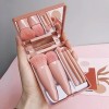 Set 5 Brochas De Maquillaje Portátil Con Estuche Y Espejo