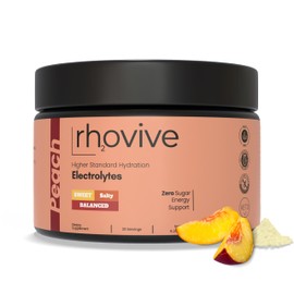 Rhovive Electrolyte Powder - 2,310mg of Electrolytes | Zero Sugar, All Natural, Non-GMO, No Artificial Fillers | Peach Flavor - 30 Servings