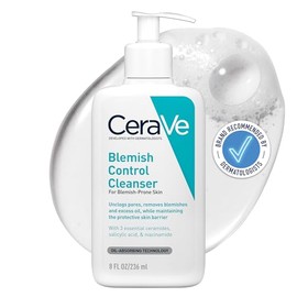 Cerave Gel Limpiador Control Imperfecciones Piel Tendencia Acné Día Noche Ácido Salicílico Repara Barrera Protectora 236