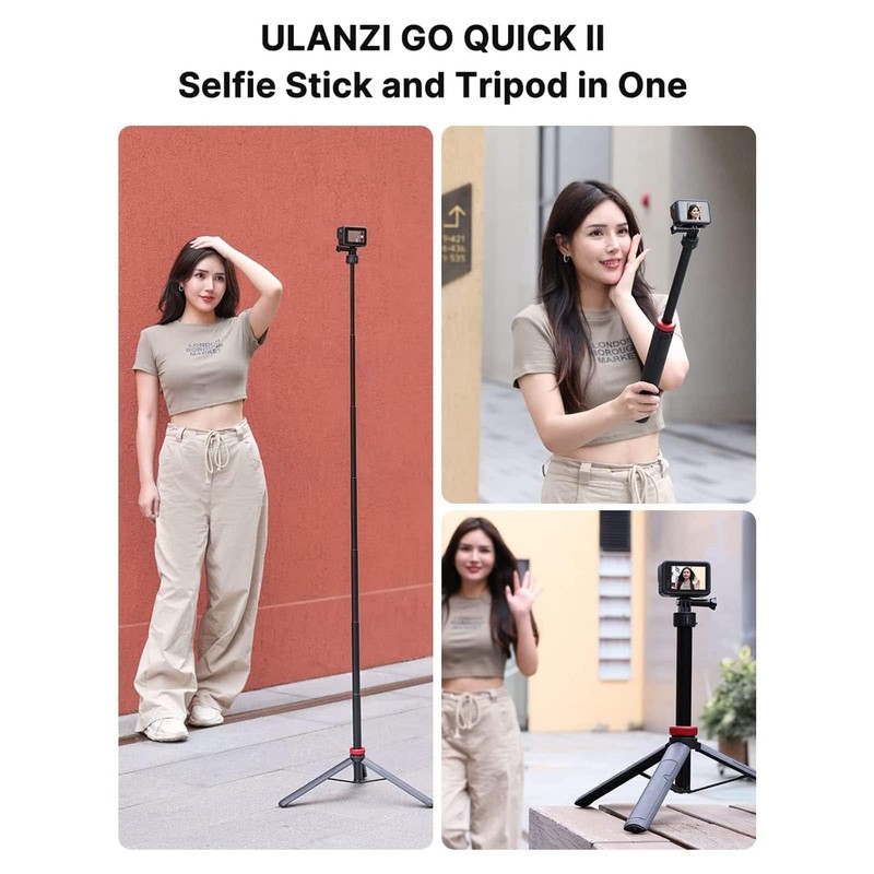55" Selfie Stick Tripod for Gopro, ULANZI Go Quick II