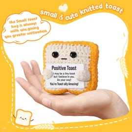 Ovrrcame Positive Crochet Toast–Inspirational Small Plush Affirmation Gift for Graduation for Students, Teachers, Daughter, Sister, Best Friends–Cute Easter Egg Fillers & Basket Essentials Stuffers