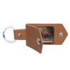 PU Tan Leather Blank Photo Fob Keyring Picture Keychain Frame
