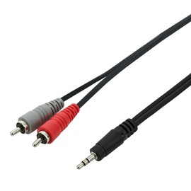 SWAMP Stereo 1/8" Mini-Jack to Dual RCA Cable - 3.5mm AUX Splitter to 2x RCA(m) - 1m
