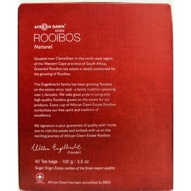 African Dawn Estate Rooibos Tea, 40 Tagless Tea Bags, Single Origin Estate Rooibos of the Finest Export Quality
