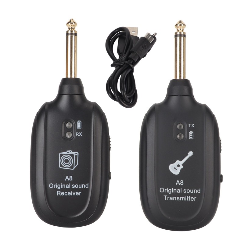 Guitar Wireless System Rechargeable UHF 730MHz 4 Channels Guitar Transmitter