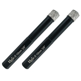 HXIN Brazed Diamond Core Drill Diamond Hole Saw with hex Shank for Dry or Wet Drilling on Hard Porcelain Ceramic Tile Granite Masonry Used on Cord/Cordless Pistol Drill/Bench Drill (2, 10mm(3/8")