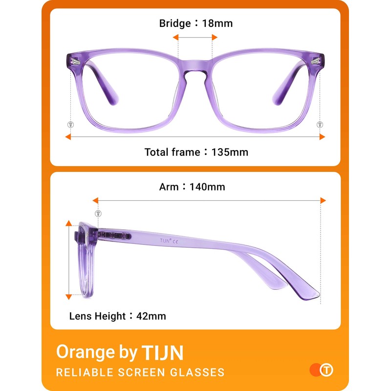 TIJN Blue Light Blocking Glasses for Women Men Clear Frame