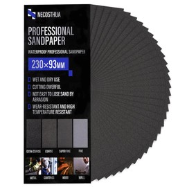 Necosthua 30PCS 60 Grit Sandpaper, 9 x 3.6 Inch Wet Dry Coarse Sand Paper for Wood Furniture Finishing Drywall Metal Sanding Paper, Automotive Sandpaper Sheets