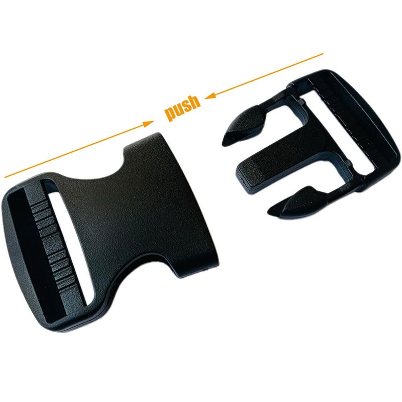 SHUYUNGE 8Pcs 40mm/1.5 Inch Quick Side Release Buckle Black Plastic