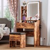 LIKIMIO Small Makeup Vanity Desk with Mirror and Lights, Vanity