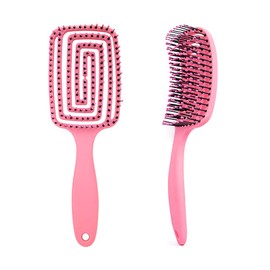 Detangler Hair Brush -Anti-Static Massage Hair Brush, Vented Detangler Brush,100% Bio-Friendly Detangler hair brush Ultra-soft Bristles- Glide Through Tangles with Ease - For Curly, Stright, Women, Men, Kids, Toddlers, Wet and Dry Hair(Pink)