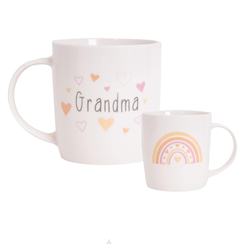 YöL New Grandparents Mugs Set Grandma Grandad Newborn New Bone