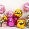 Pink Gold Round Foil Balloons 9 pcs,Metallic Giant 4D Round