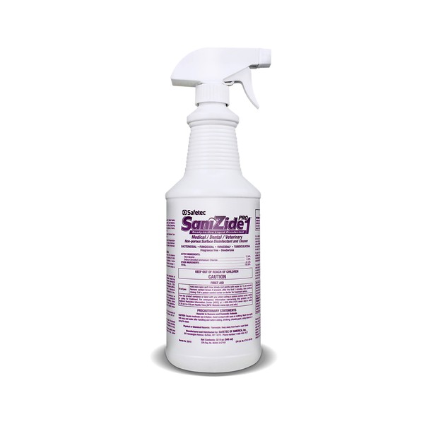 Safetec SaniZide Pro 1 Surface Disinfectant Spray in 32oz bottle (6 bottles/case) EPA Registered, Hospital Grade Surface Disinfectant