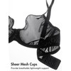 DELIMIRA Women's Soft Mesh Underwired Bra for Large Chest Transparent