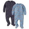Gerber Baby Unisex 2-Pack 2-Way Zip Thermal Footed Sleep 'N