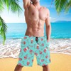visesunny Christmas Candy Cane Stockings Print Men's Beach Short Swim