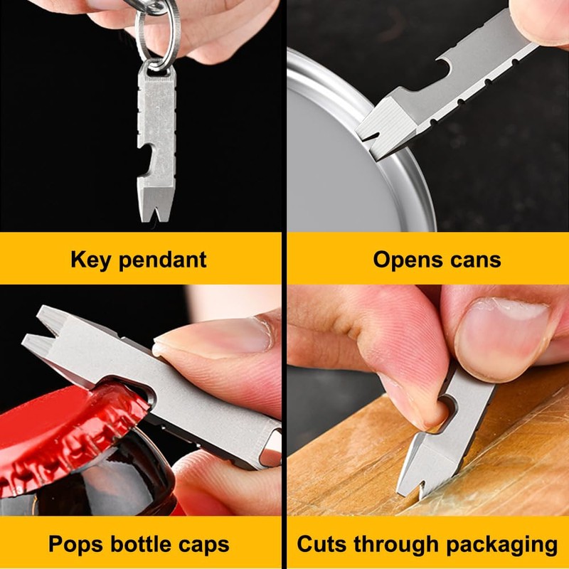 Titanium EDC Pry Bar,Mini Pry Bar EDC Multi Tool with