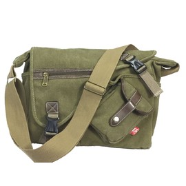 Men’s Vintage Messenger Book Bag and Tool Bag Khaki