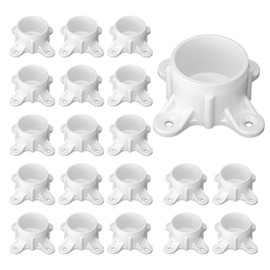 20 Packs PVC Flange for 2" PVC Pipe, Table Screw Caps PVC Fittings for DIY PVC Rod Holder Projects, Making Storage Shelves, Support Feet