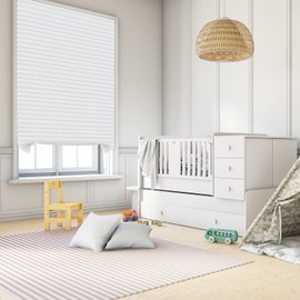 Stick On Blinds for Windows, No Drill Blinds Temporary Window Blinds No Drilling Door Blinds Light Filtering Pleated Paper Blinds and Shades Clip On Blinds for Kitchen Patio Bathroom