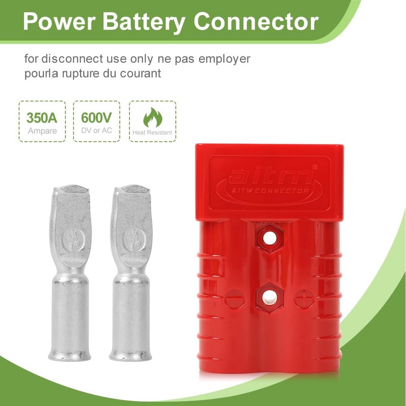 350A Battery Connector AWG 2/0 Quick Connect Battery Modular Power