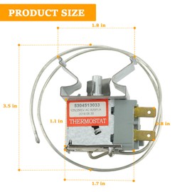 5304513033 Refrigerator Temperature Control Thermostat by Romalon Fit for Frigi-daire Replaces 297216037 5304503436 216715200 297216033