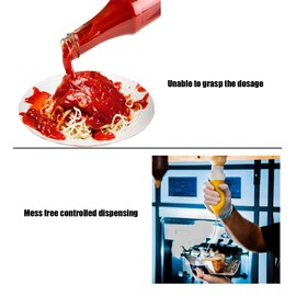 vitasunhow Sauce Dispenser, Refillable Sauce Squeeze Bottle and Leak Proof Design for Mustard, Salad, Ketchup and More (square, 5.5 Liters)