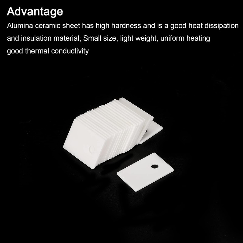 PATIKIL 50pcs 3.8mm Hole High Hardness Alumina Ceramic Sheet Cooling