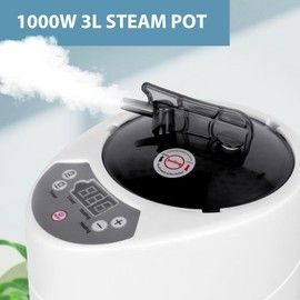 Hosoution 3L Sauna Steamer, Fcc Certified 3L & 1000W Steam Generator, Sauna Steamer Machine with Remote Control, Portable Sauna Steamer with Sturdy Lid And Explosion-Proof Interior, Black