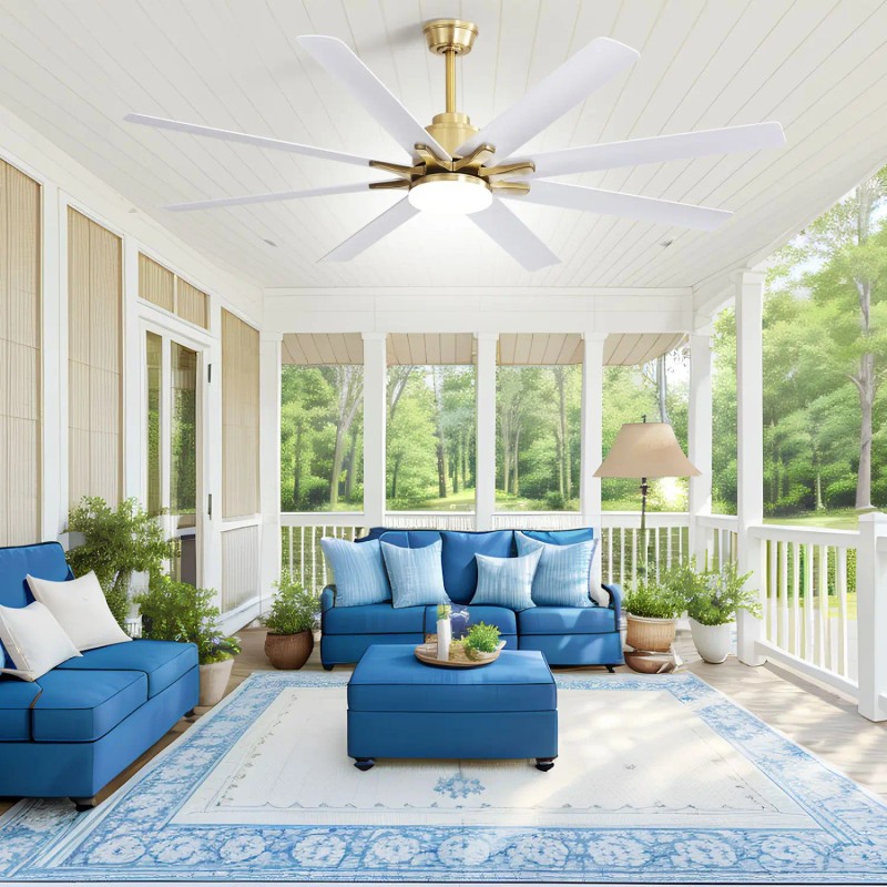 Modern 66-Inch LED Ceiling Fan With Dimmable Light DC Motor