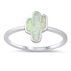 CloseoutWarehouse White Simulated Opal Cactus Ring Sterling Silver Size 9