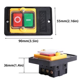 aikoolwer Machine Waterproof ON Off with Dustproof Box Push Button Switch Cutting Machine Bench Drill AC220V 380V 10A Safety Industrial Equipment Textile Machines Fit