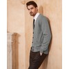 Kallspin Men's Wool Blend V-Neck Cardigan with Button Closure and