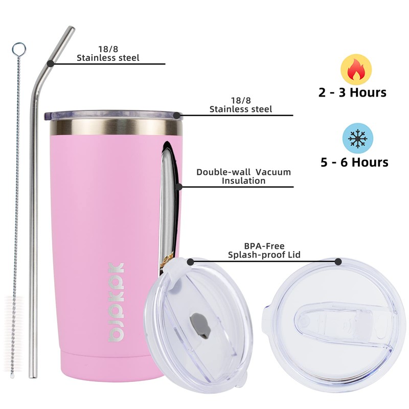 BJPKPK Insulated Tumbler 20 oz Stainless Steel Coffee Travel Thermal