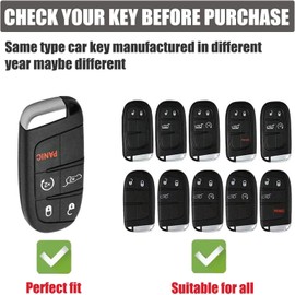 Gematay - Funda para llavero Jeep con cordón compatible con Grand Cherokee Renegade Wrangler Patriot Grand Commander Smart Key Holder