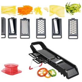 fontal Handheld Mandolin Slicer Vegetable Chopper For Kitchen Food Slicer,Cutter,Dicer,Grater With 5 Blades