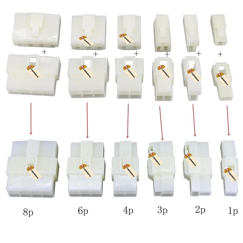 Lsgoodcare 472Pcs 6.3MM 1 2 3 4 6 8Pin Automotive