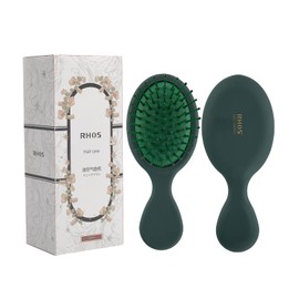 RHOS Mini Hair Brush, Comb, Portable, Scalp Massage, Hair Care, Cute, Wet and Dry Hair for Travel, Kids, Men's, Women's, Popular, Gift (Dark Green)