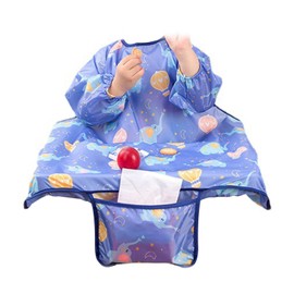ZEACCT 1 Pcs Waterproof Long Sleeve Coverall Bib for Baby and Toddler Feeding, Durable Weaning Bib with Sleeves, Ideal for Children and Babies During Mealtime