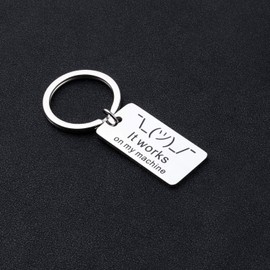 UJIMS Computer Programmer Gift Funny Computer Keychain It Works On My Machine Science Tech Developer Jewelry IT Gifts (Funny Computer Keychain)