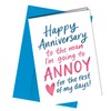 Oscar Finks Funny Anniversary Card with Cheeky Message, A5 Size,