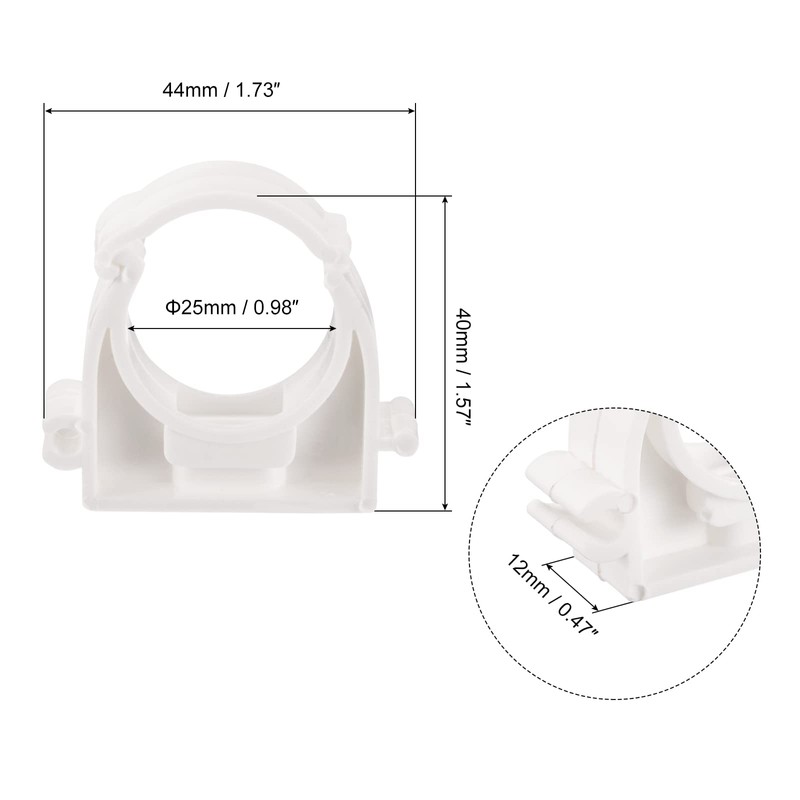 sourcing map 25mm Dia Pipe Clamps Clips, PPR Water Hose